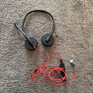 Plantronics C3200 USB Headset with Microphone Red Cord‎ Business Office